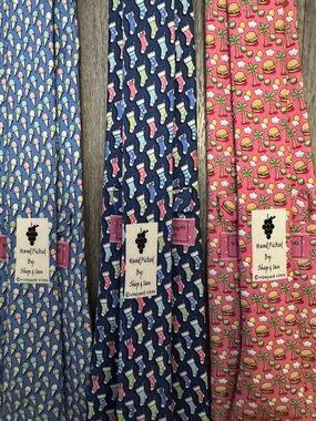 Vineyard Vines Ice Cream, Socks & Burger Silk Ties - Blue, Navy, Pink